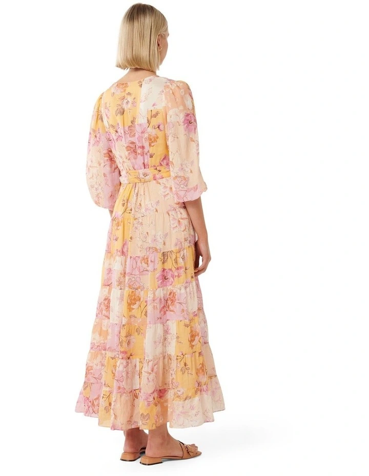 Imogen Tiered Wrap Midi Dress in Multi image 2