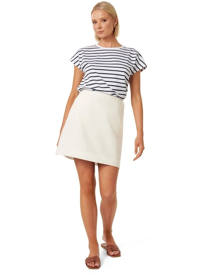 Myah Linen Mini Skirt in White image 5