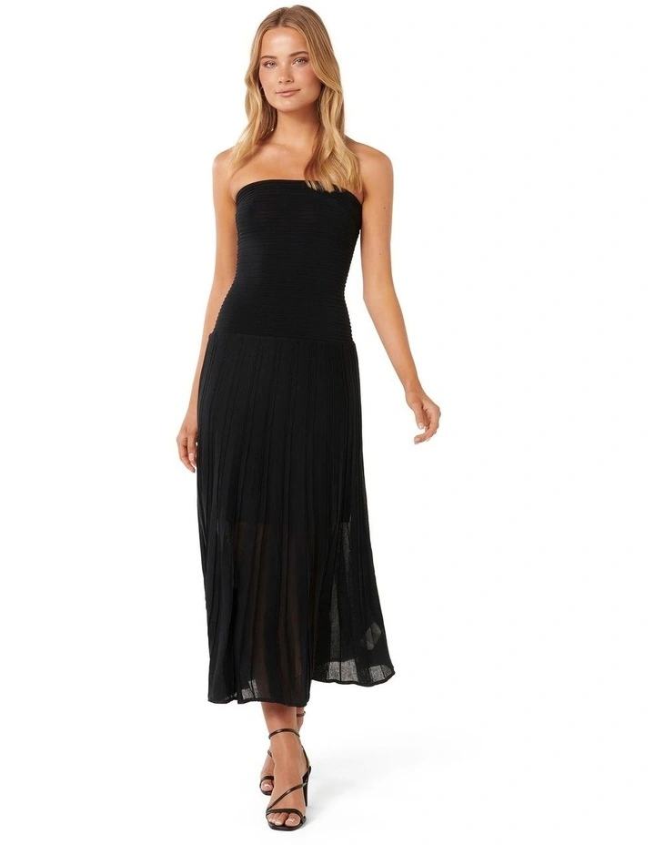 Elodie Strapless Knit Dress in Black image 1