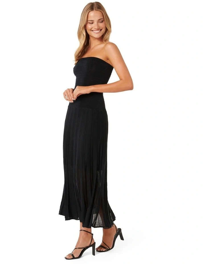 Elodie Strapless Knit Dress in Black image 3