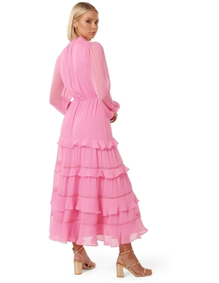 Joanna Ruffle Trim Dress in Pink image 2