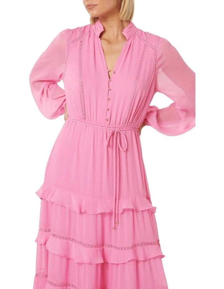 Joanna Ruffle Trim Dress in Pink image 4