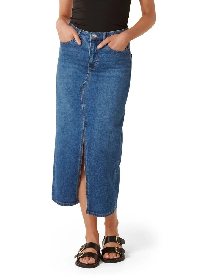 Marion Midaxi Skirt in Blue image 1