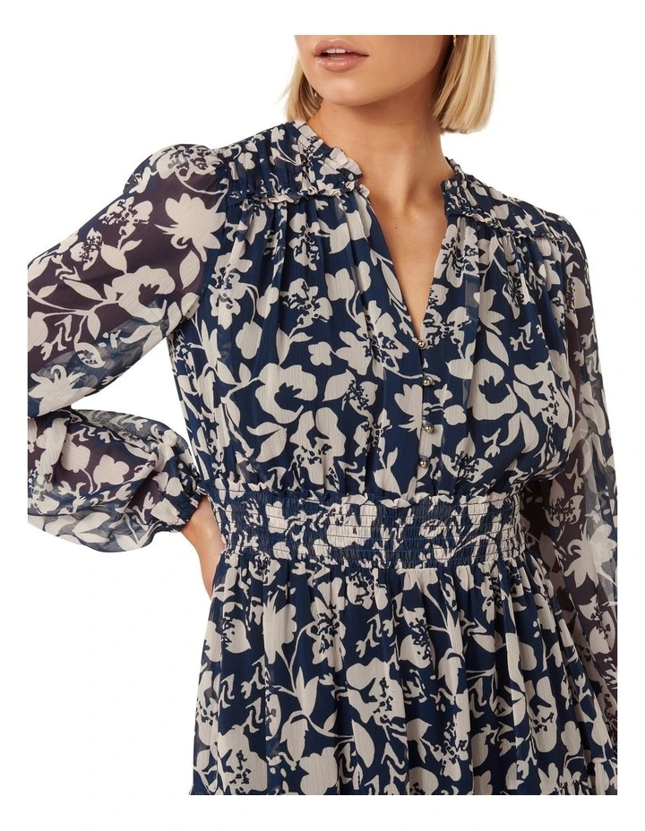 Adley Ruffle Mini Dress in Navy image 4