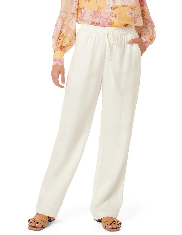 Lori Linen Pants in White image 1