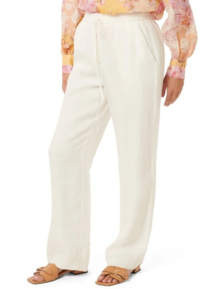 Lori Linen Pants in White image 3