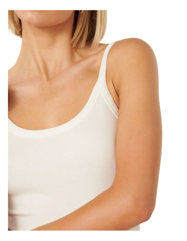 Alisandra Scoop Neck Bodysuit in White image 4