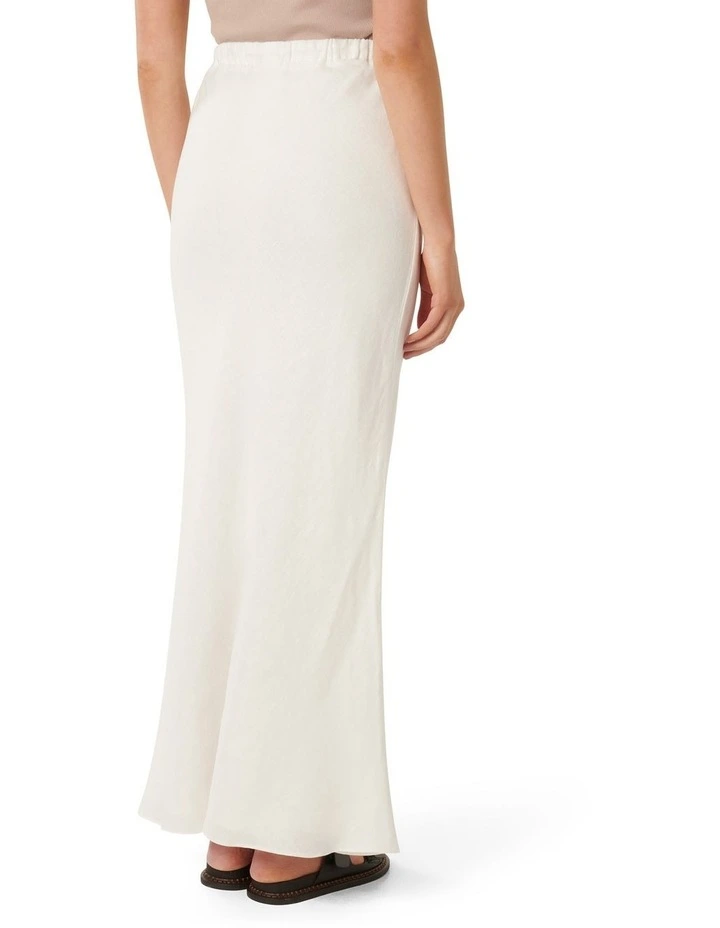 Millie Linen Maxi Skirt in White image 2