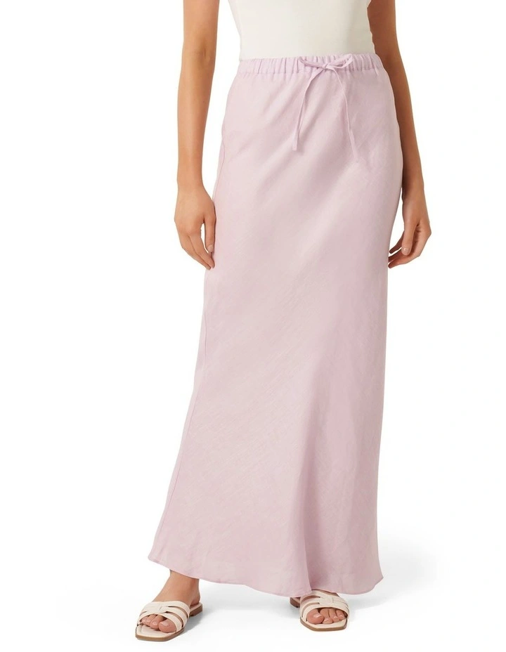 Millie Linen Maxi Skirt in Purple image 1