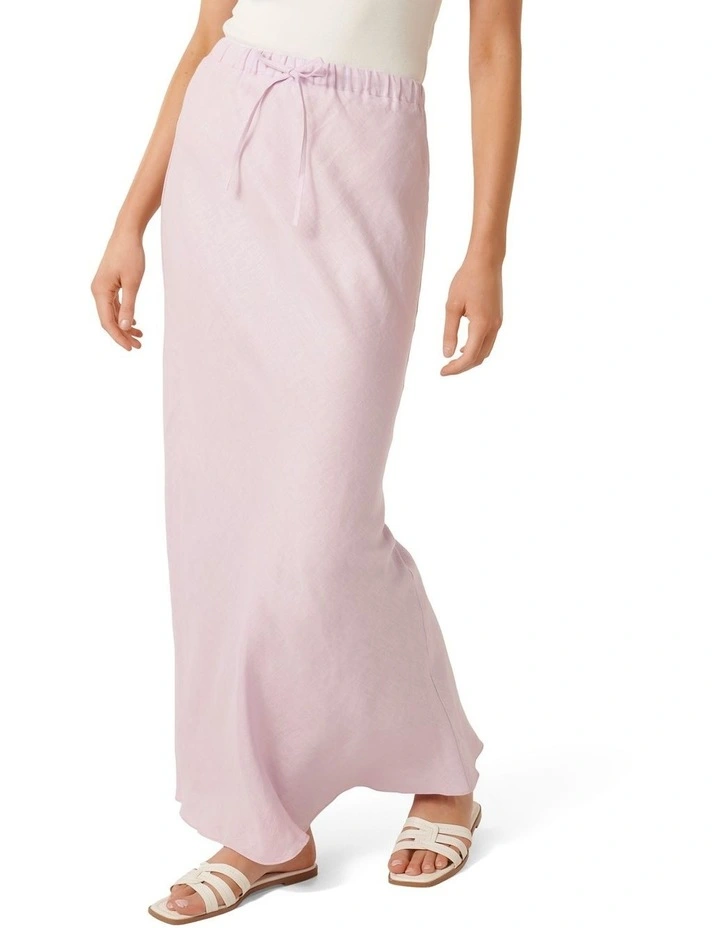 Millie Linen Maxi Skirt in Purple image 3