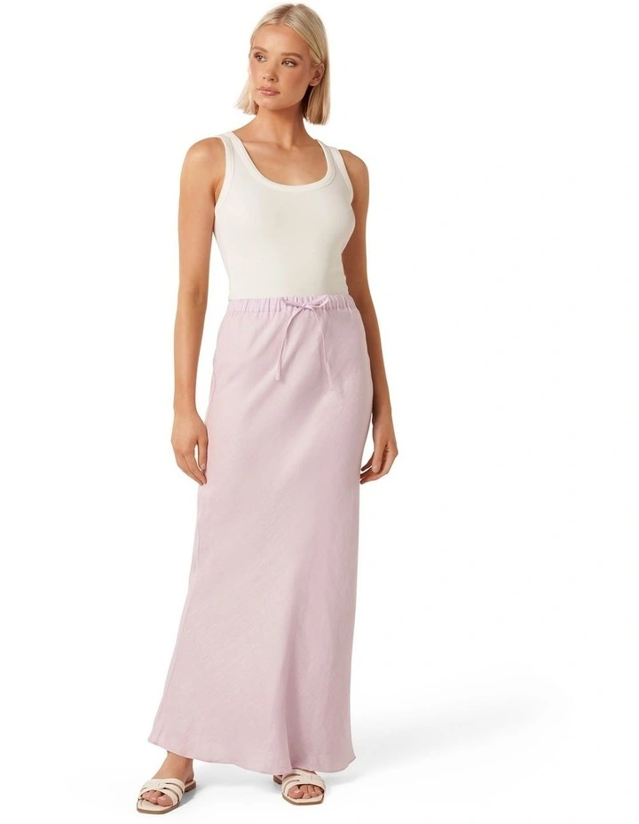 Millie Linen Maxi Skirt in Purple image 5