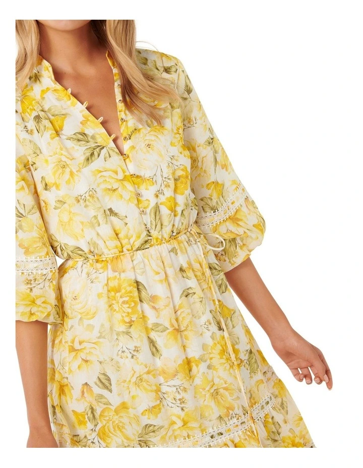 Melanie Trim Insert Midi Dress in Yellow image 4