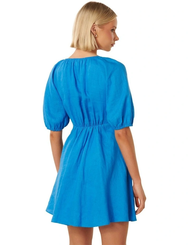 Forever New Darcie Ruched Bodice Mini Dress in Blue | MYER