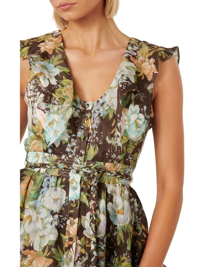 Forever New Zoe Ruffle Mini Dress in Brown MYER