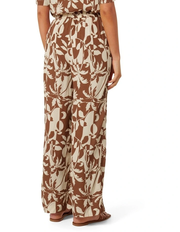 Flora Floaty Pull On Pants in Brown image 2