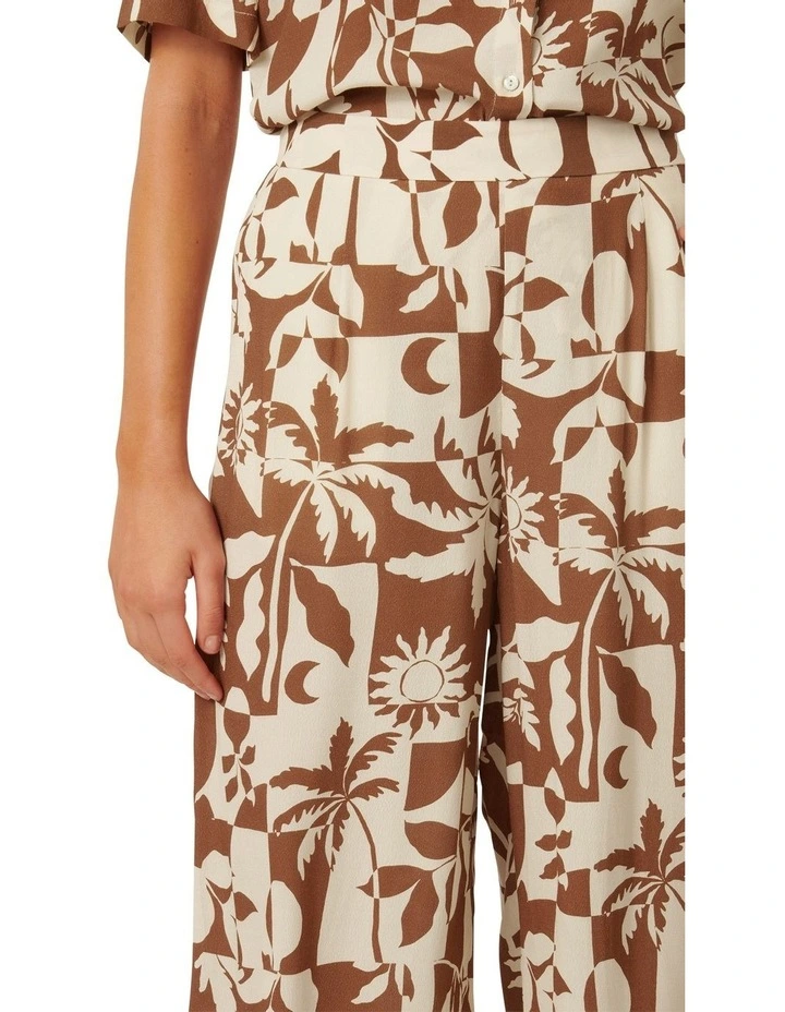 Flora Floaty Pull On Pants in Brown image 4