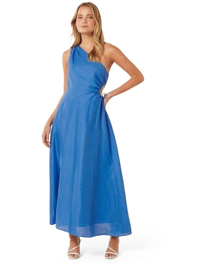 Forever New Rhianna One Shoulder Midi Dress in Soft Cobalt | MYER