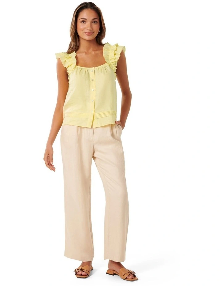 Breanna Babydoll Frill Top in Yellow image 5