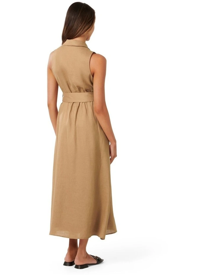 Gabbriette Button-Down Midi Dress in Brown image 2