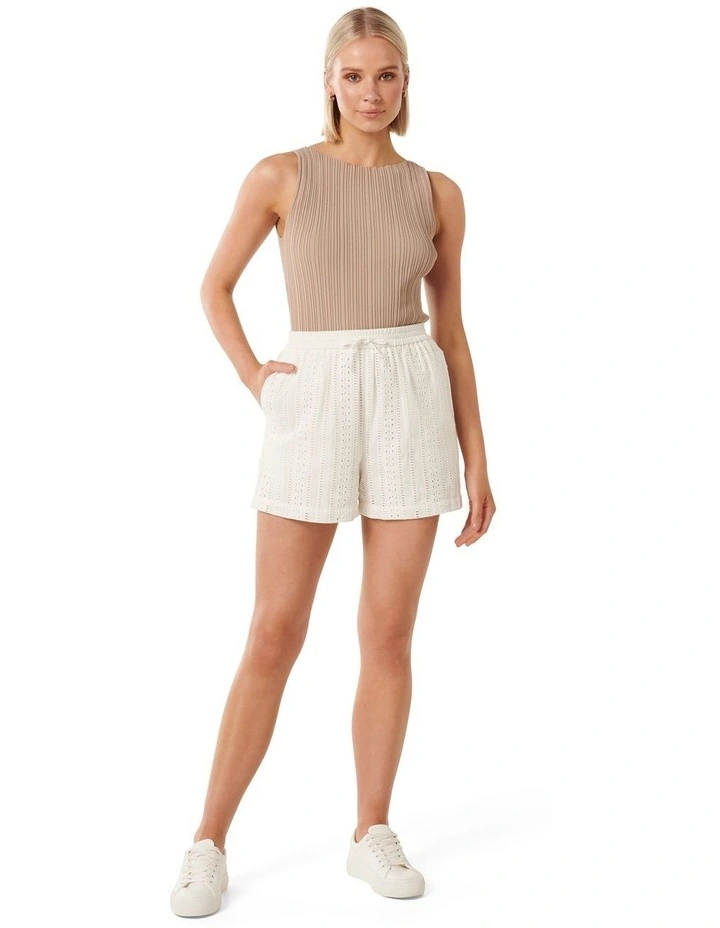 Tamara Textured Shorts in White image 5