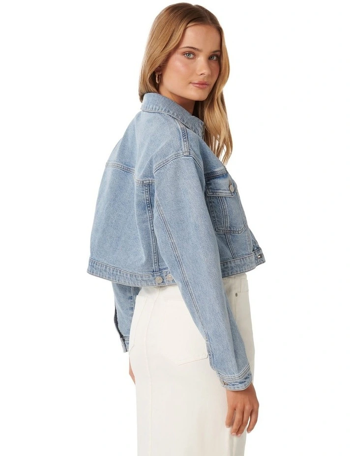 Keira Cropped Jacket in Blue image 2