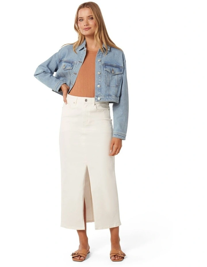 Keira Cropped Jacket in Blue image 5