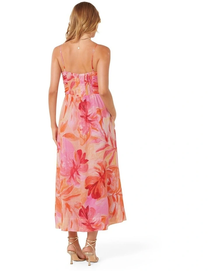 Alexandra Double Tie Midi Dress in Orange image 4