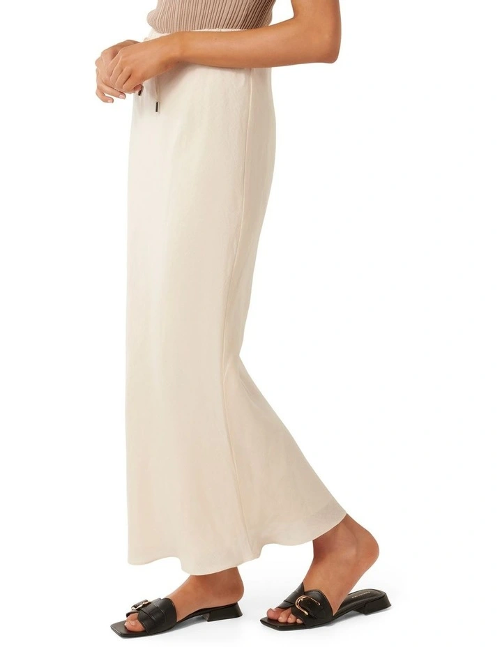 Millie Linen Maxi Skirt in Cream image 3