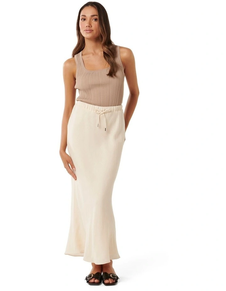 Millie Linen Maxi Skirt in Cream image 5