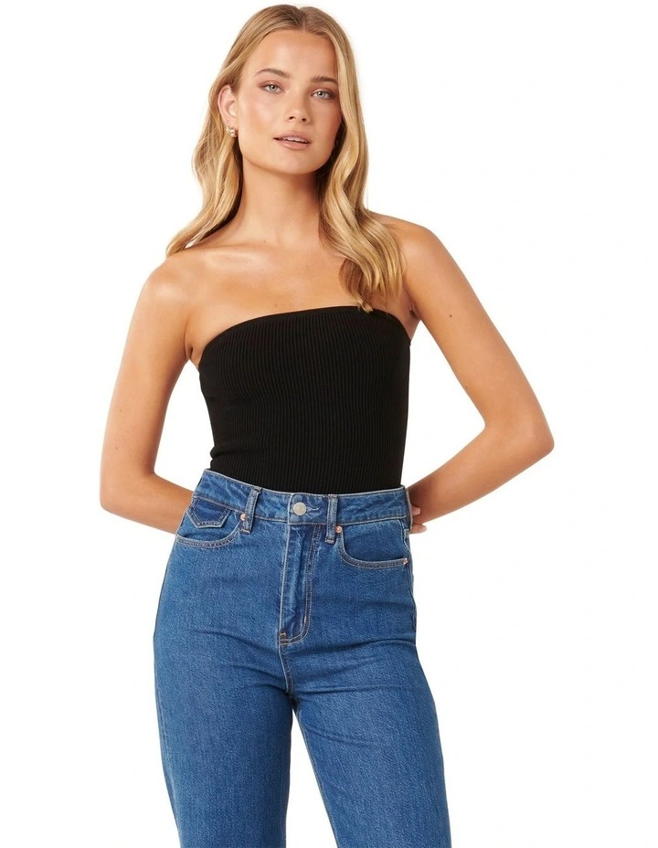 Opal Bandeau Knit Top in Black image 1
