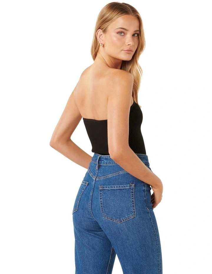 Opal Bandeau Knit Top in Black image 2