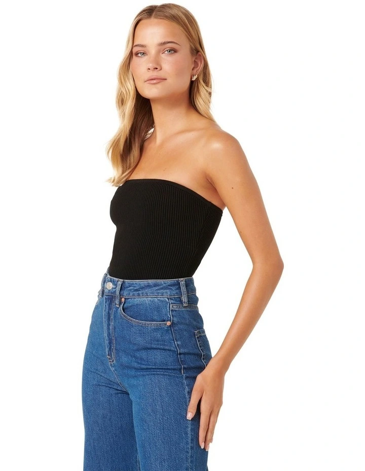 Opal Bandeau Knit Top in Black image 3