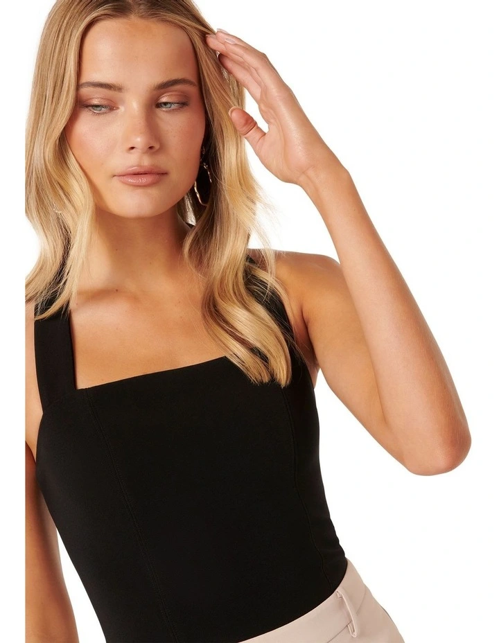 Bethany Halter Neck Crepe Top in Black image 4