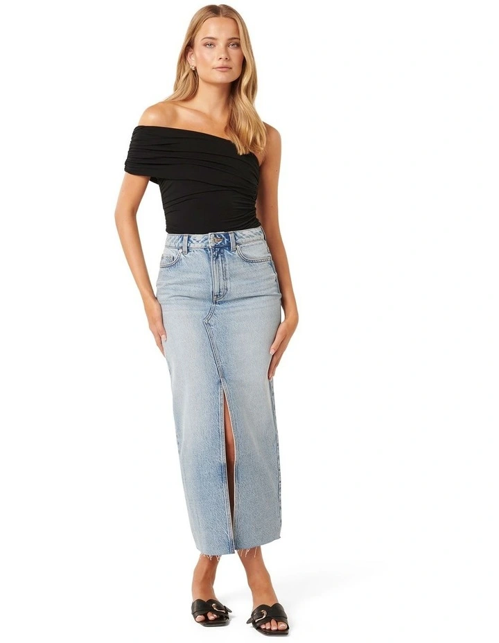 Daphne One Shoulder Ruched Top in Black image 5