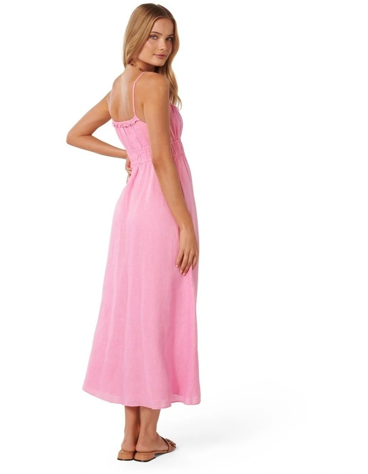 Tay Tie-Up Midi Dress in Pink image 2
