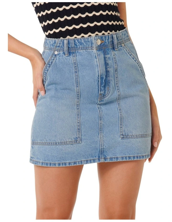 Darla Denim Mini Skirt in Blue image 1