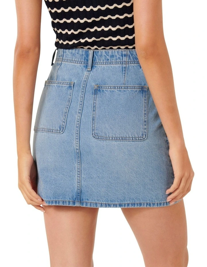 Darla Denim Mini Skirt in Blue image 2