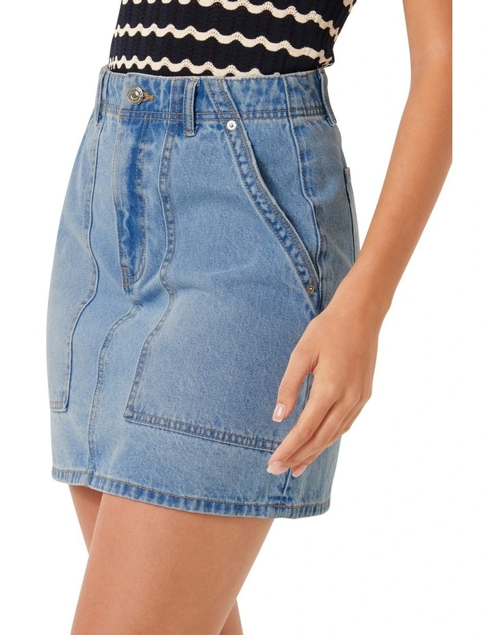 Darla Denim Mini Skirt in Blue image 3