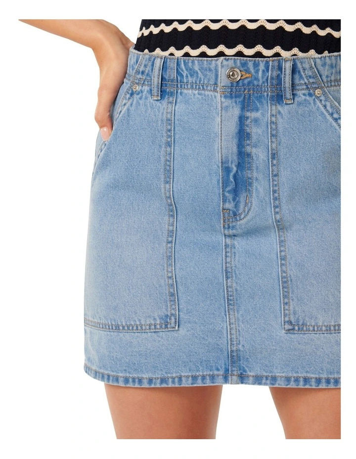 Darla Denim Mini Skirt in Blue image 4