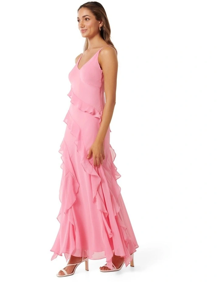 Poppy Ruffle Gown in Pink image 3