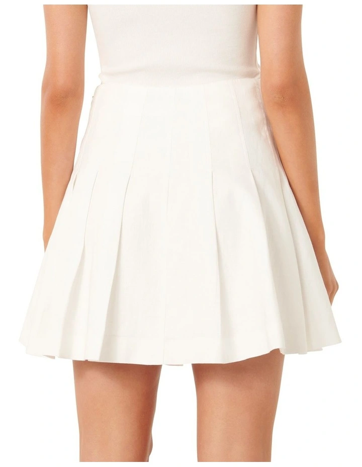Cindy Pleated Mini Skirt in White image 2