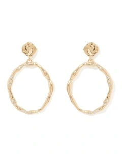 Signature Tally Texture Hoop Earrings in Gold