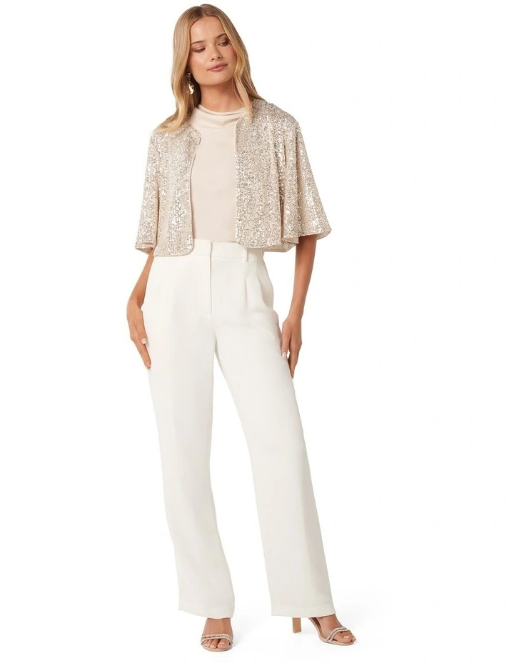 Charli Sequin Cape in Beige image 5