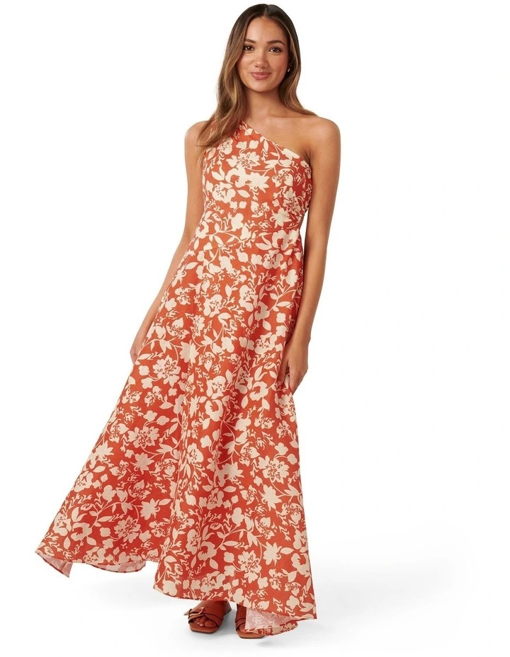 Rhianna Linen Maxi Dress in Orange image 1