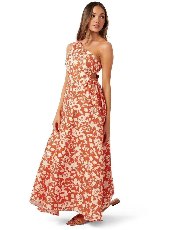 Rhianna Linen Maxi Dress in Orange image 3