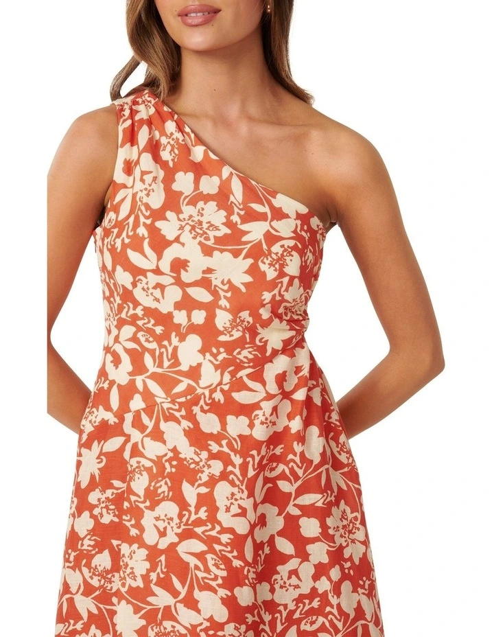 Rhianna Linen Maxi Dress in Orange image 4