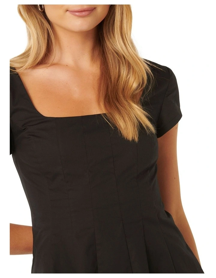 Regina Cap Sleeve Mini Dress in Black image 4