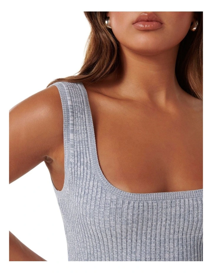 Indigo Knitted Co-Ord Tank Top in Blue image 4