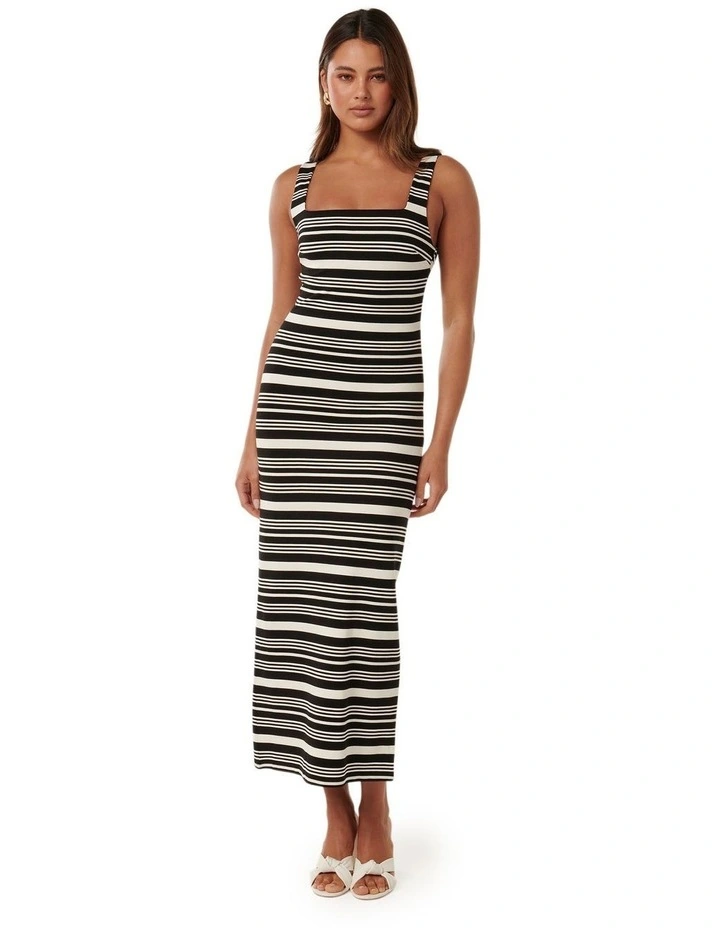 Beverly Square Neck Midi Dress in Multi image 1