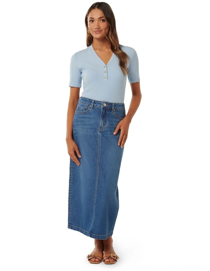 Elaine Button Up Top in Blue image 5